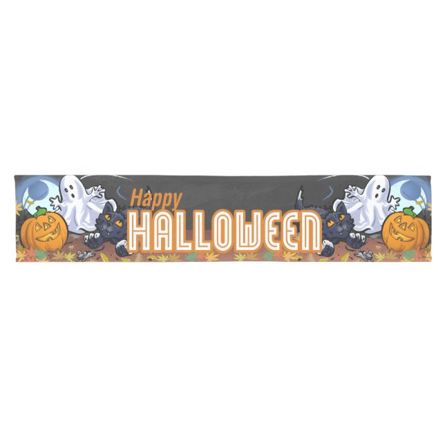 Spookes und Niedliches Halloween Kurzer Tischläufer (Horizontal)