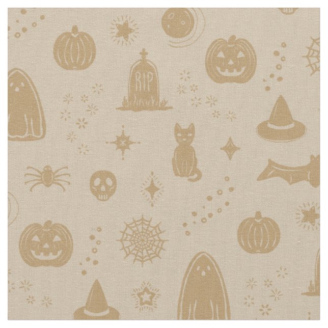 Spookie Things Muster - Dove + Fawn Stoff (Nahaufnahme)