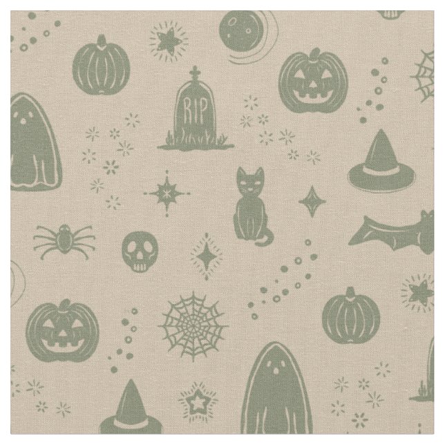 Spookie Things Muster - Dove + Sage Stoff (Nahaufnahme)
