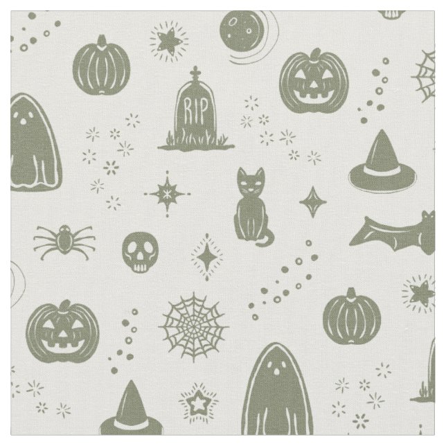 Spookie Things Muster - Salbei + Wein Stoff (Nahaufnahme)