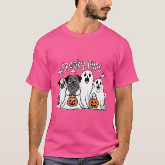 Spookke Welpen niedliche Mops in Geisterkostümen h T-Shirt