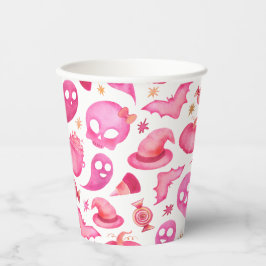 Spookoe ein erster Geburtstag rosa Geister Papier Pappbecher