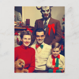 Spookoker Weihnachts-Horror Retro Familienportrait Postkarte
