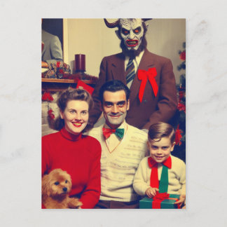 Spookoker Weihnachts-Horror Retro Familienportrait Postkarte