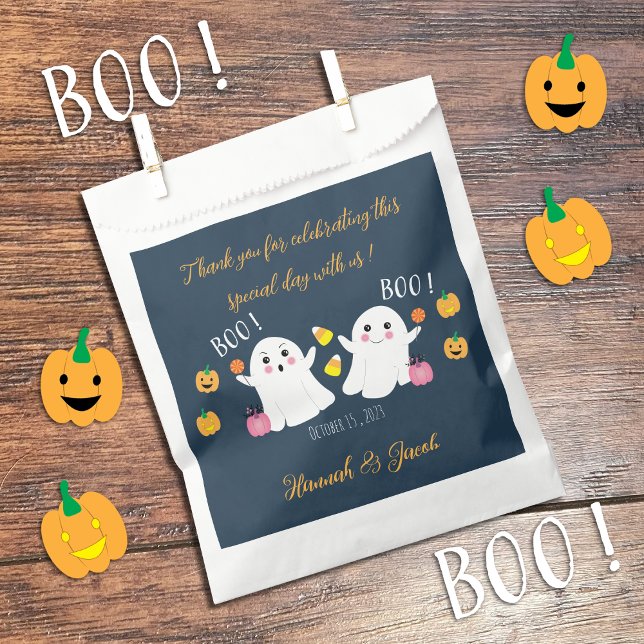 Spookoky Halloween Ghost Twin Baby Shower Fevor Ta Geschenktütchen (Von Creator hochgeladen)