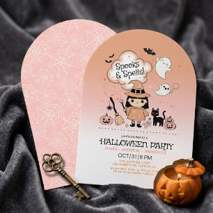 Spooks & Spells Halloween-Party Arch Rosa ID1325 Einladung