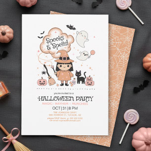 Spooks & Spells Halloween-Party Orange ID1325 Einladung
