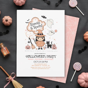 Spooks & Spells Halloween-Party Pink ID1325 Einladung