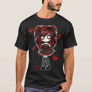 Spookszene Emo Girl Zeichnend Soft Goth Mall Goth  T-Shirt