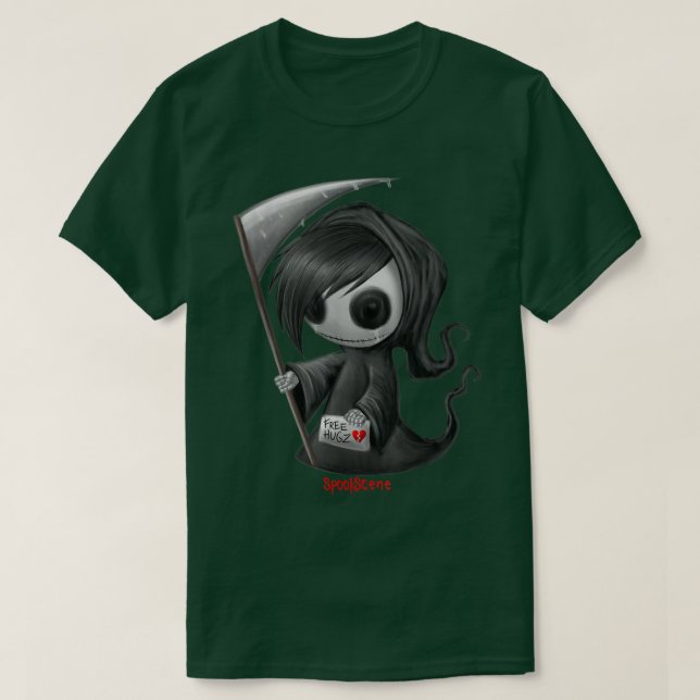 Spookszene Emo Skeleton Grim Sensenmann Goth Alt  T-Shirt (Design vorne)