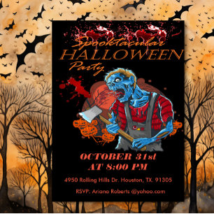 Spooktacular Adult Bloody Ghoul Halloween Einladung
