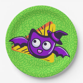 Spooktacular Bats Halloween Plates - Green Pappteller