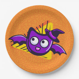 Spooktacular Bats Halloween Plates - Orange Pappteller