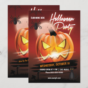 Spooktacular Beängstigend Pumpkin-Halloween-Party Einladung