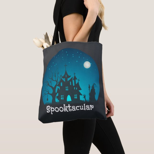 Spooktacular Blau und Schwarz Spuk Haus Tasche (Von Nahem)