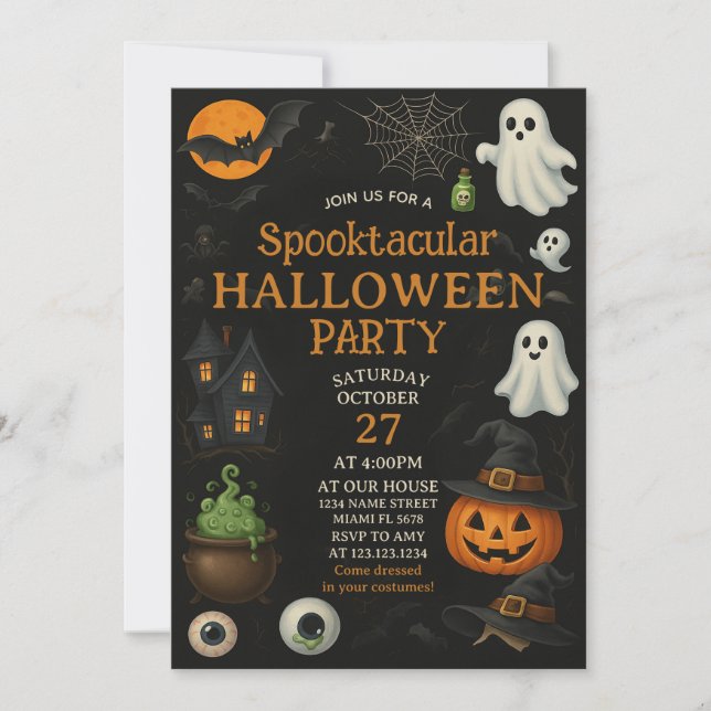Spooktacular Costume Bash Halloween Einladung (Vorderseite)