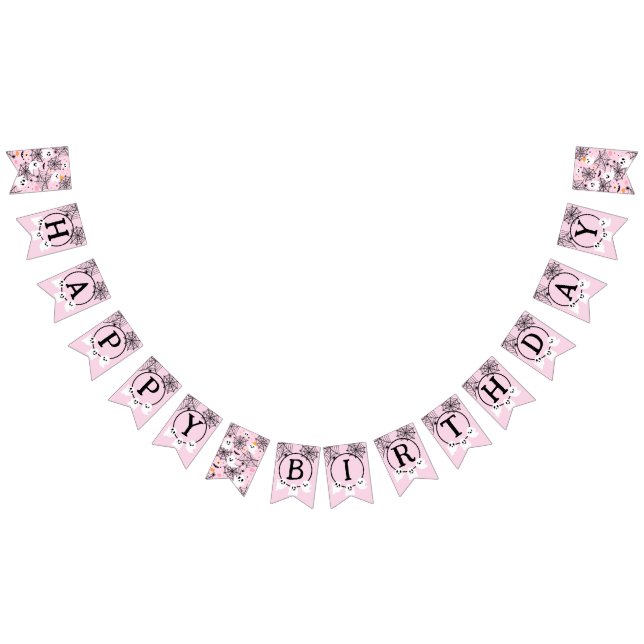 Spooktacular Cute Ghost Pink Halloween Wimpelkette (Alle)
