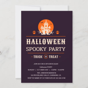 Spooktacular Dark Spuk House Halloween-Party Einladung