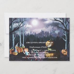Spooktacular Dark Spuk House Halloween-Party Einladung