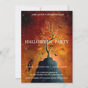 Spooktacular Dark Spuk House Halloween-Party Einladung