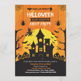 Spooktacular Dark Spuk House Halloween-Party Einladung