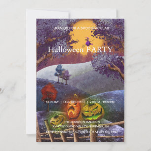 Spooktacular Dark Spuk House Halloween-Party Einladung
