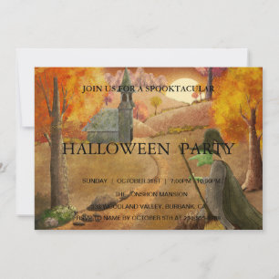 Spooktacular Dark Spuk House Halloween-Party Einladung