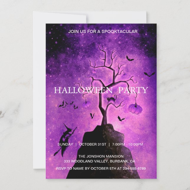 Spooktacular Dark Spuk House Halloween-Party Einladung (Vorderseite)