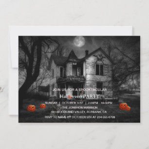 Spooktacular Dark Spuk House Halloween-Party Einladung