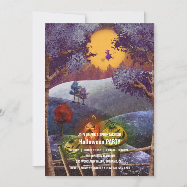 Spooktacular Dark Spuk House Halloween-Party I Einladung (Vorderseite)