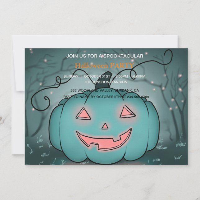 Spooktacular Dark Spuk House Halloween-Party I Einladung (Vorderseite)
