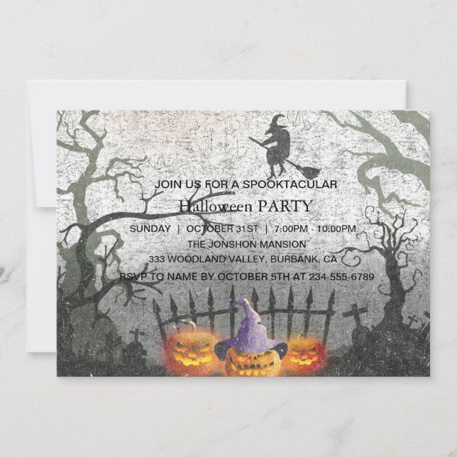 Spooktacular Dark Spuk House Halloween-Party I Einladung (Vorderseite)