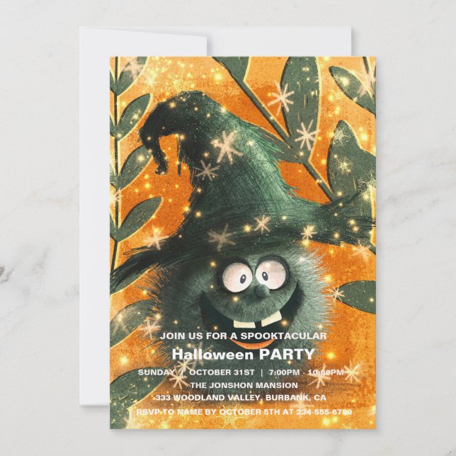 Spooktacular Dark Spuk House Halloween-Party I Einladung (Vorderseite)