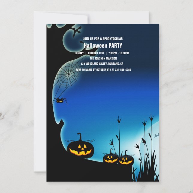 Spooktacular Dark Spuk House Halloween-Party I Einladung (Vorderseite)