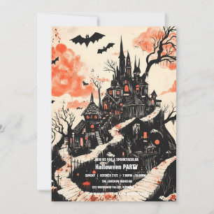 Spooktacular Dark Spuk House Halloween-Party I Einladung
