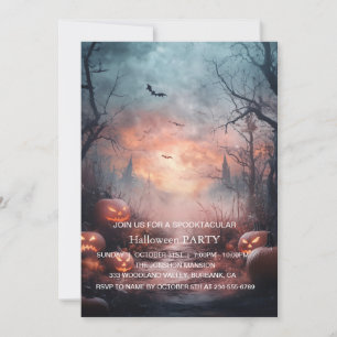 Spooktacular Dark Spuk House Halloween-Party I Einladung