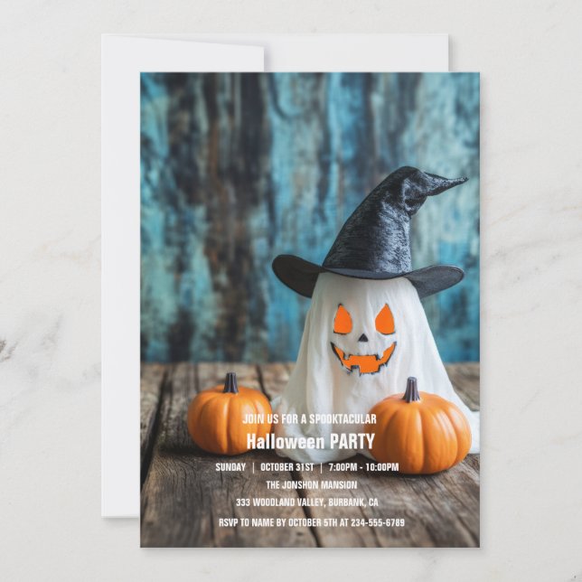 Spooktacular Dark Spuk House Halloween-Party I Einladung (Vorderseite)