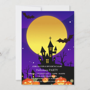 Spooktacular Dark Spuk House Halloween-Party I Einladung