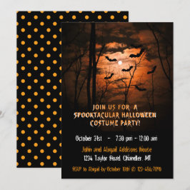 Spooktacular Full Moon Halloween Costume Party Einladung