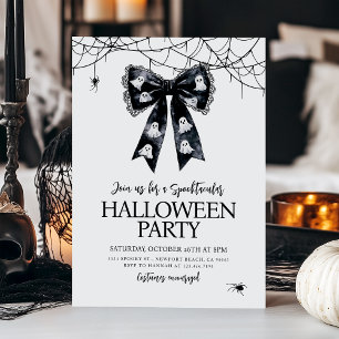 Spooktacular Ghost Bow Coquette Halloween-Party Einladung