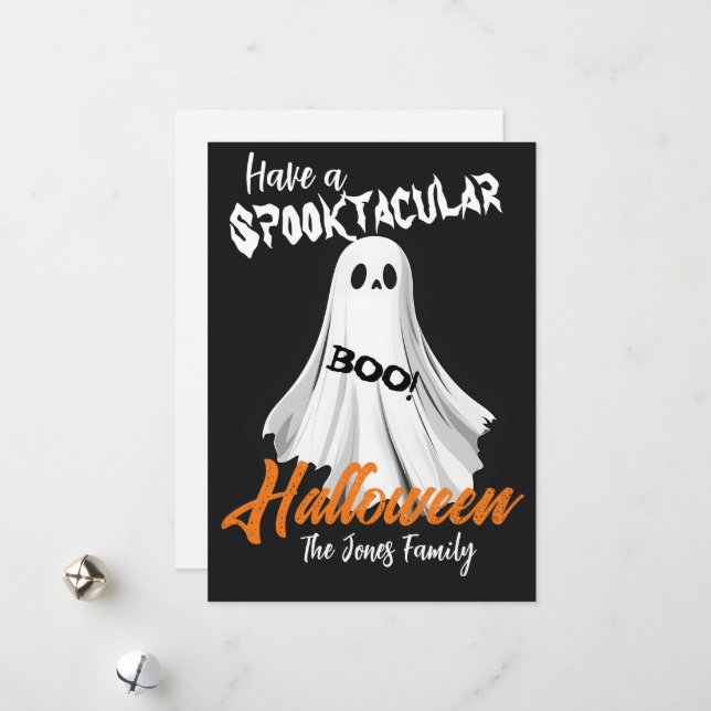 Spooktacular Ghosted Gruß Feiertagskarte (Vorderseite/Rückseite Beispiel)