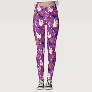 Spooktacular Ghosts Halloween Leggings
