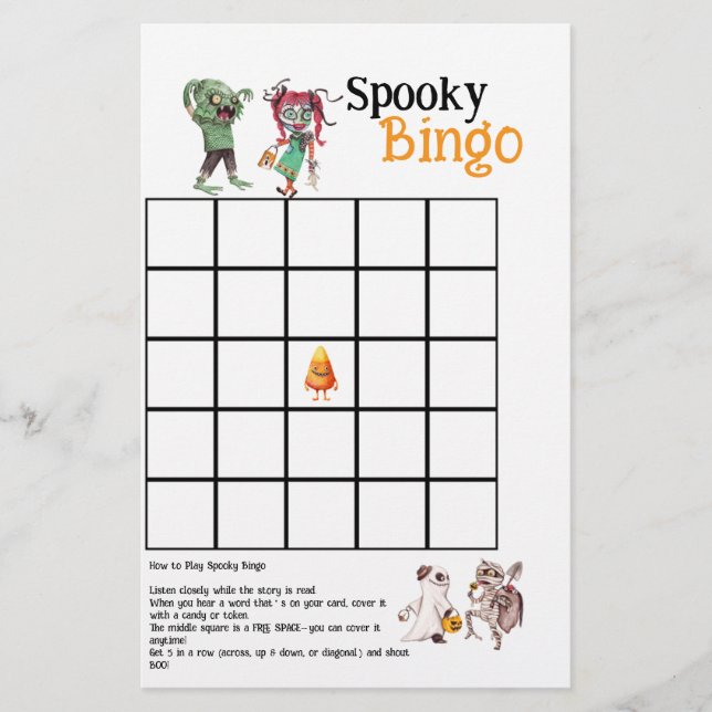 Spooktacular Halloween Bash Spooky Bingo Card Flyer (Vorne)