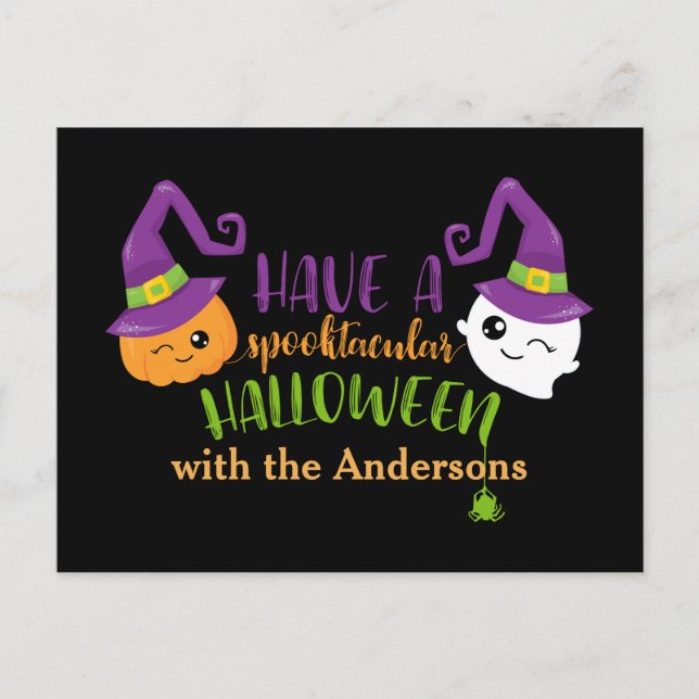 Spooktacular Halloween Custom-Einladung Einladungspostkarte (Vorderseite)