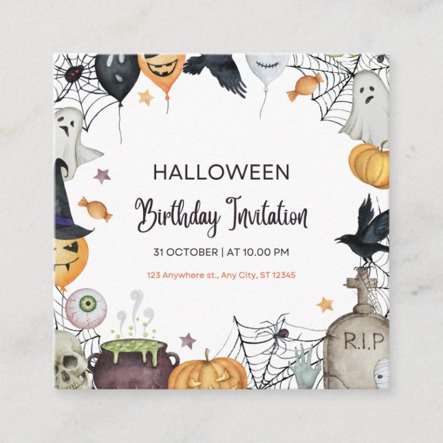 Spooktacular Halloween Einladungskarte (Vorderseite)