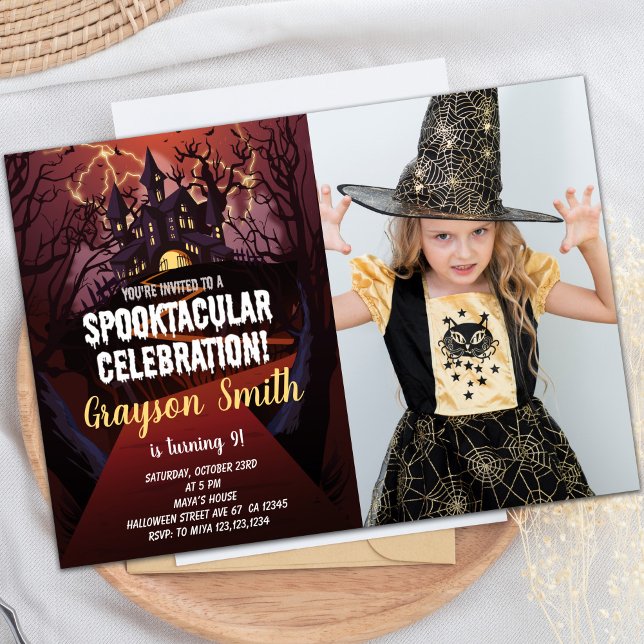 Spooktacular Halloween Geburtstags Einladungen Fot (Spooktacular Halloween Birthday Invitations photo)