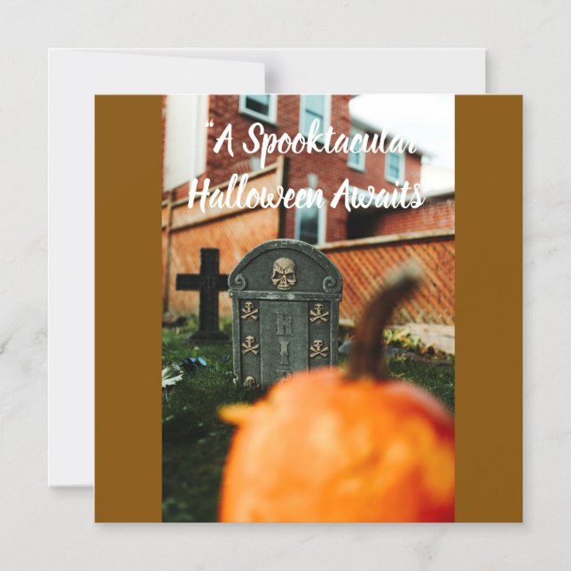 Spooktacular Halloween Grußkarte mit Pumpkin Magneteinladung (Vorderseite)