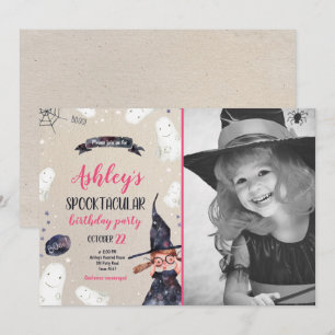 Spooktacular Halloween Hexenhut Ghost Geburtstag Einladung