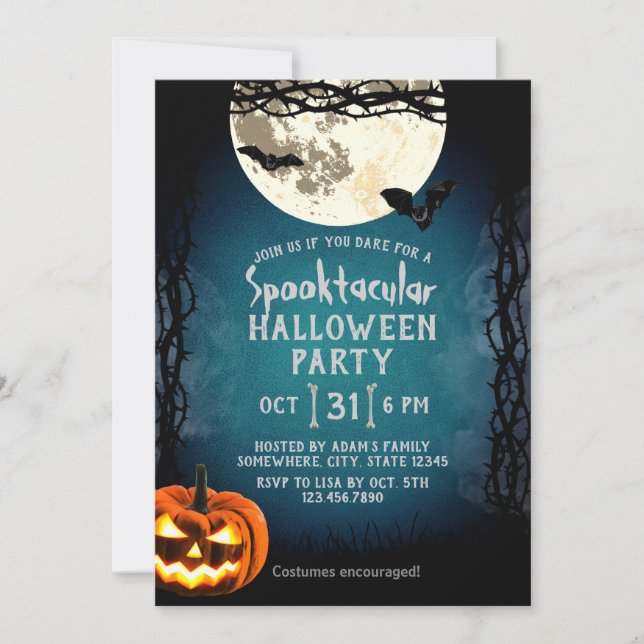Spooktacular Halloween-Kostüm-Party Einladung (Vorderseite)