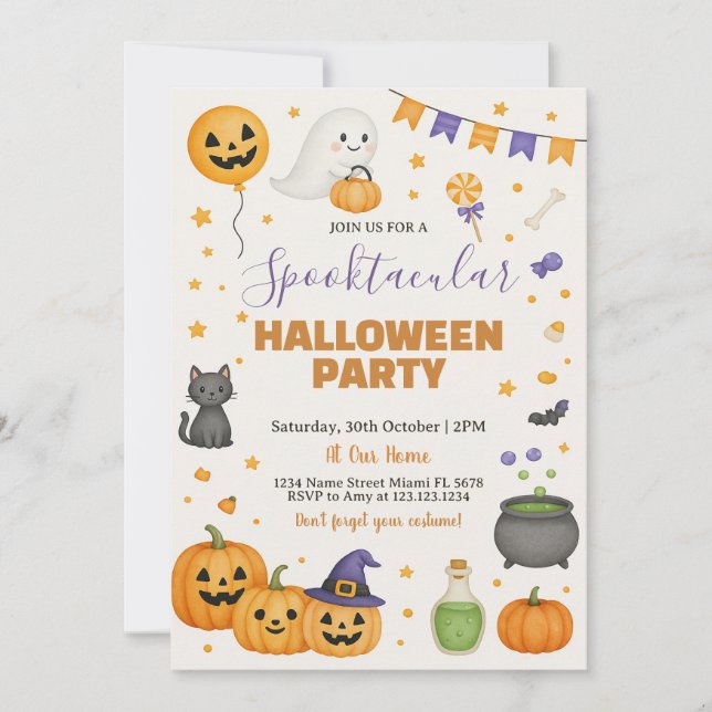 Spooktacular Halloween-Party Einladung (Vorderseite)